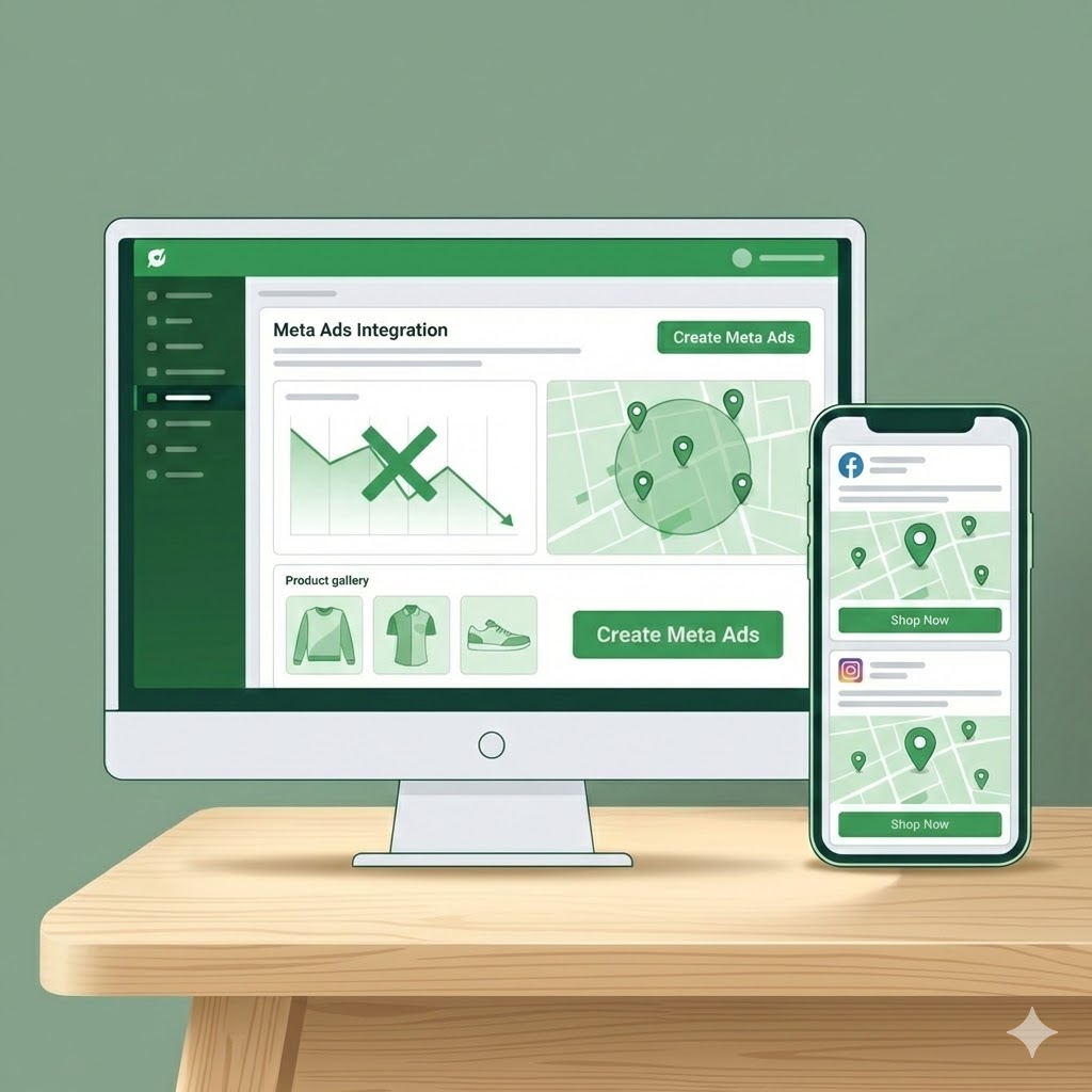 Abstract 3D representation of social media growth and ads